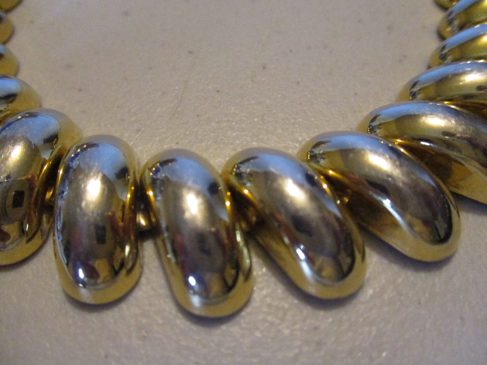 Vintage Signed Napier Gold Tone Link Costume Bracelet with Safety Chain!