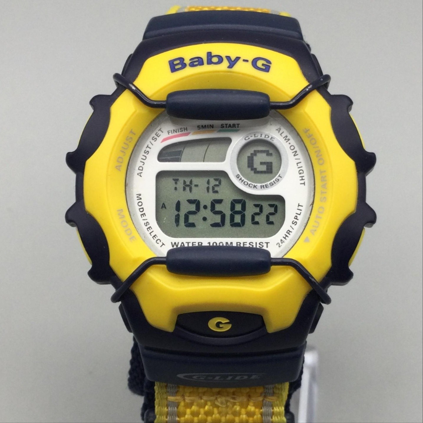 Casio Baby-G G-Lide BGX-132 Unisex Watch 39mm Yellow Blue Digital New Battery