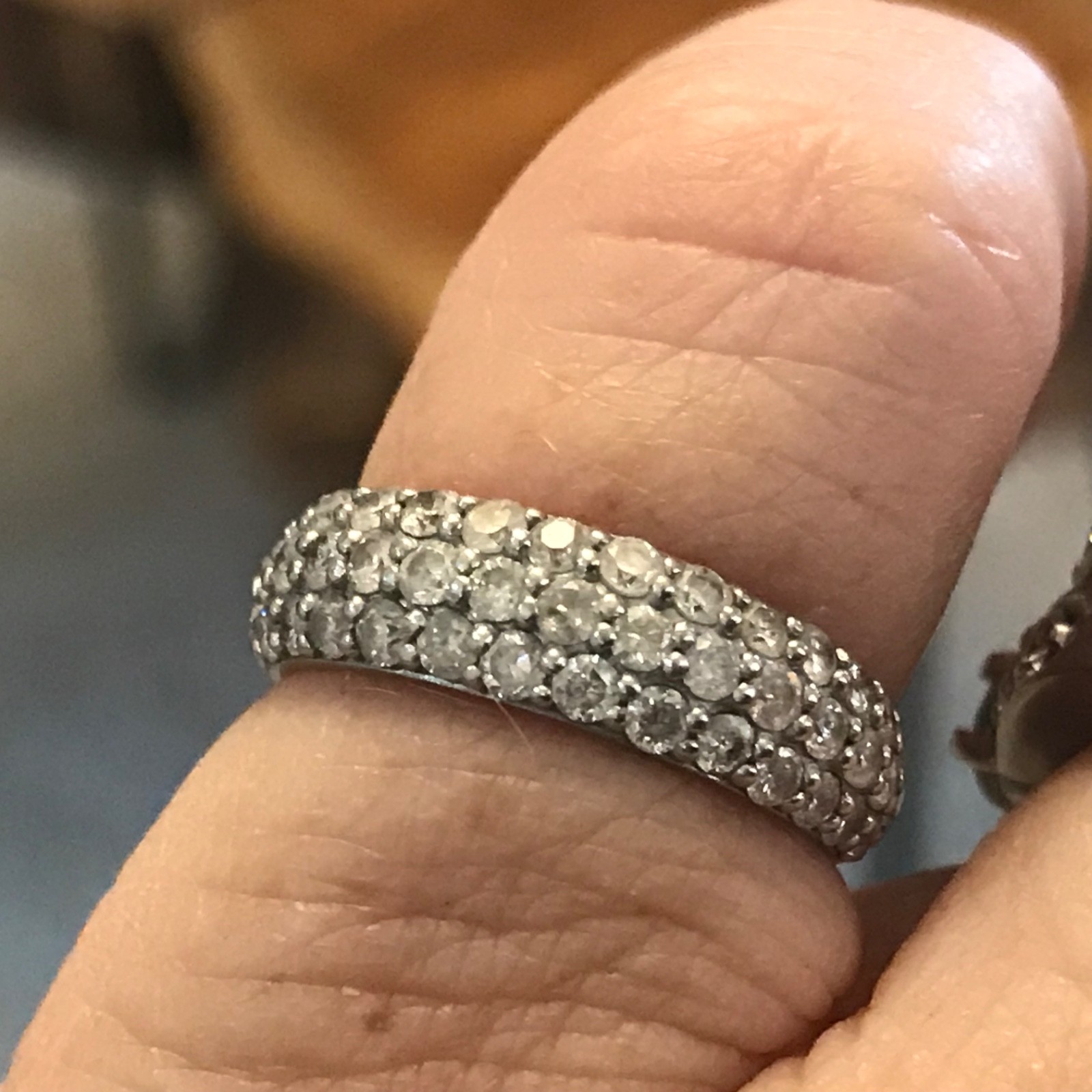 platinum diamond ring 1 ctw cluster h, I1 size 4.5 900 2.43g white cluster prong