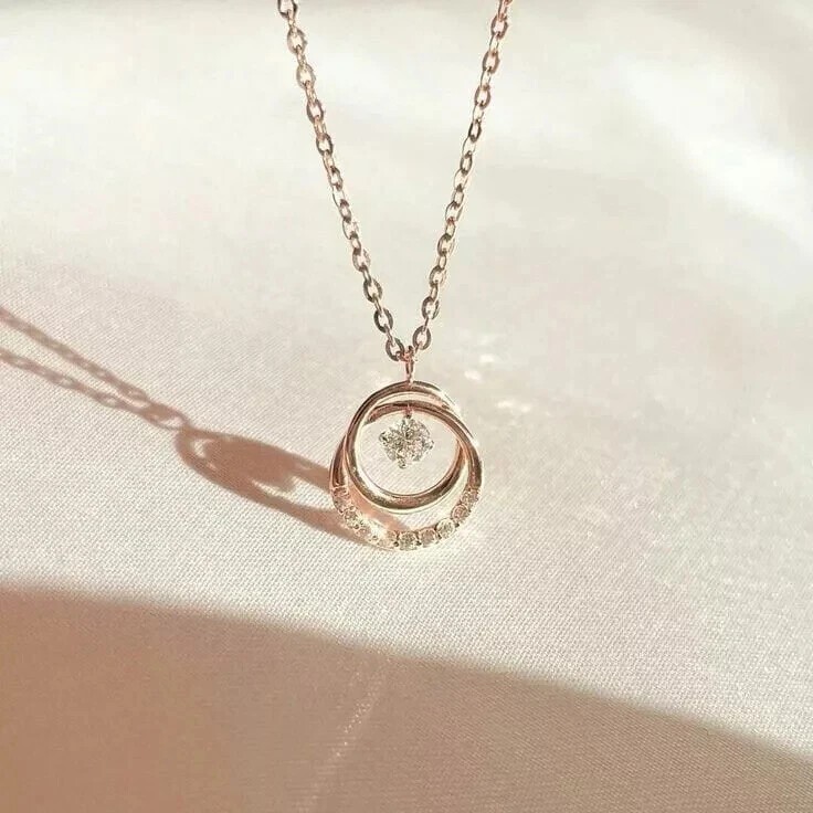 1.00Ct Round Cut Simulated Diamond Women’s Beauty Pendant 14K Yellow Gold Plated