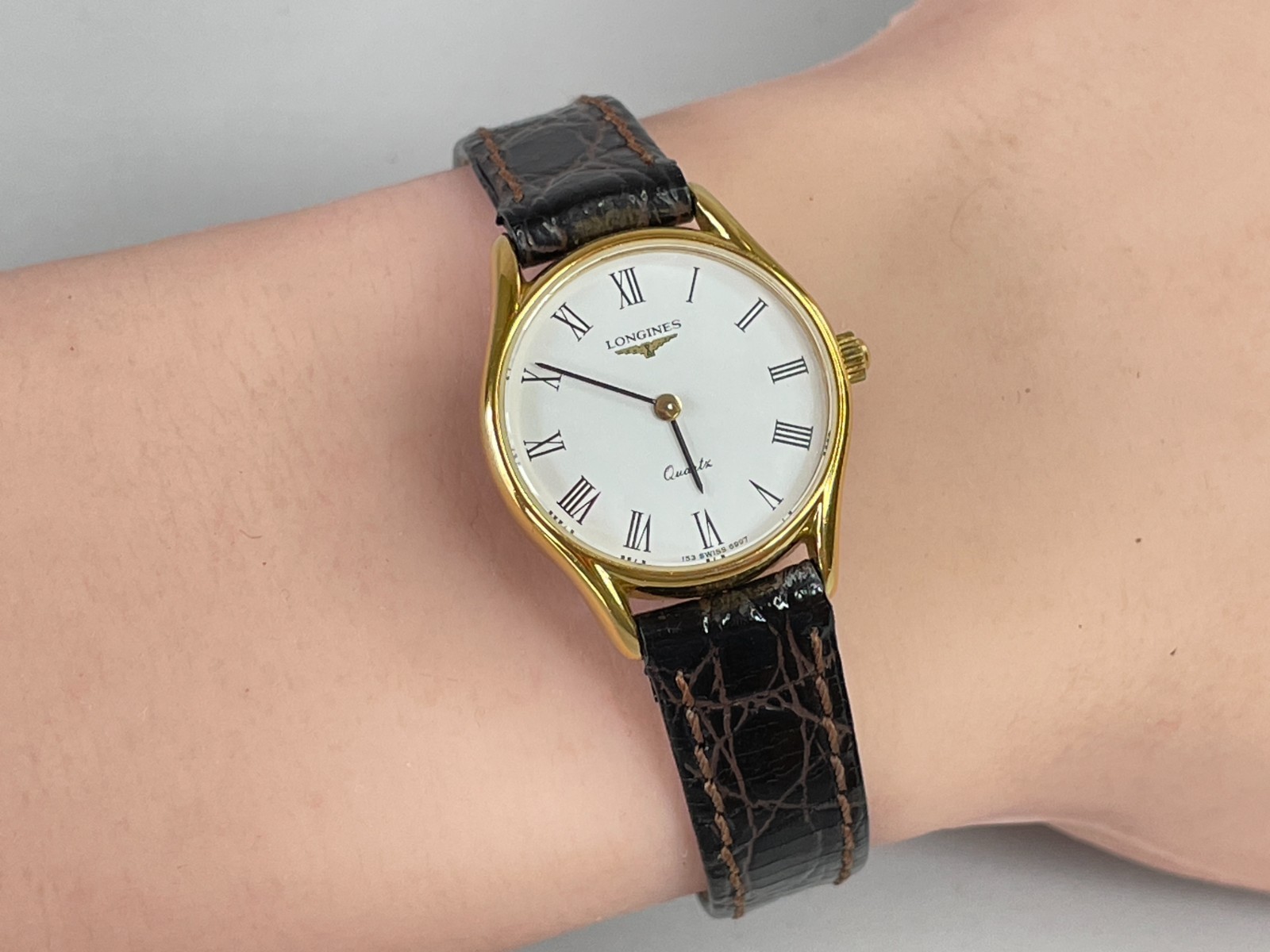 Longines 153 6997 [US Stock] Vintage 23mm Roman Dial Quartz Womens Watch *Exc+5