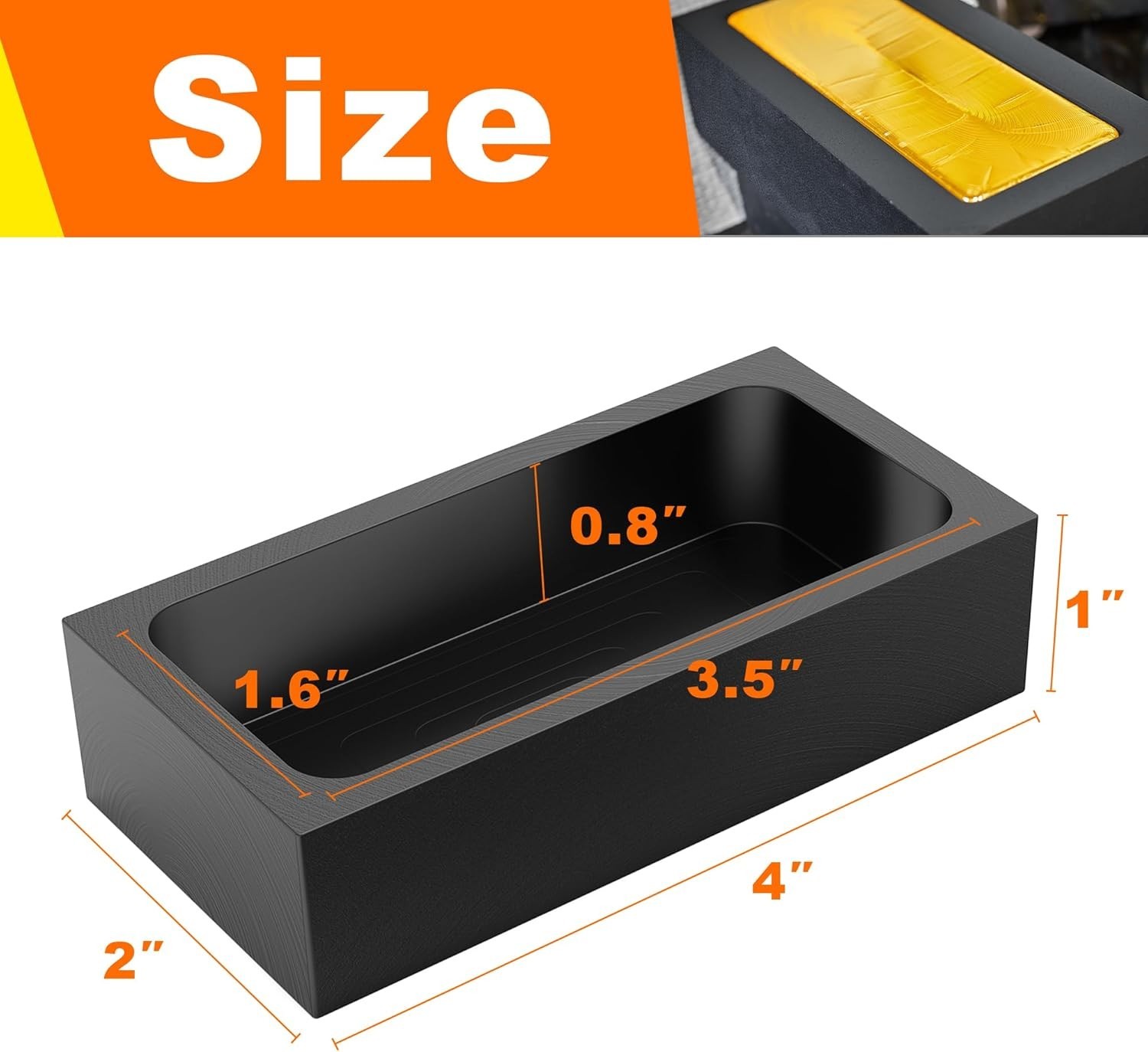 2-Pack 2.2lb Graphite Ingot Molds for Gold Silver Copper Aluminum Casting 1KG