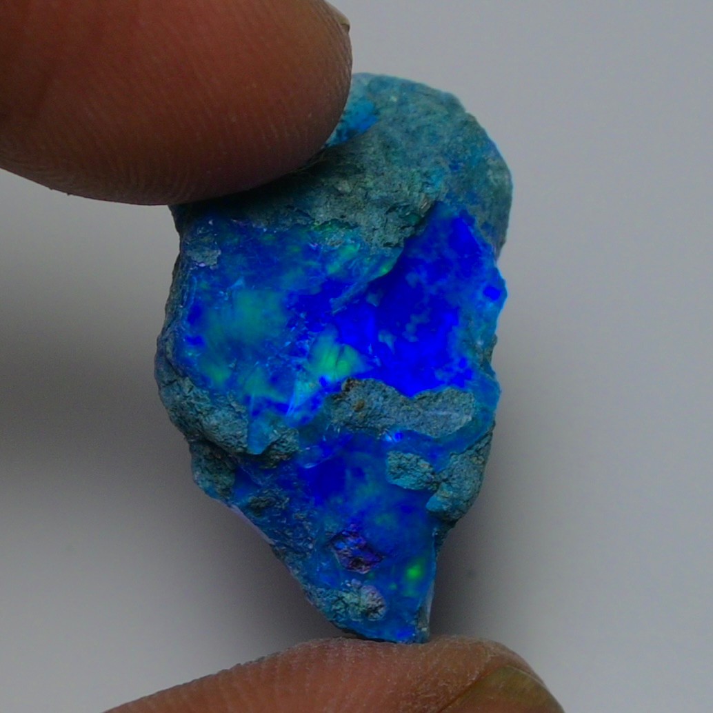 Blue Opal Rough 9.45 Carats, Smoked Ethiopian Welo Opal Rough, Fire Opal Rough