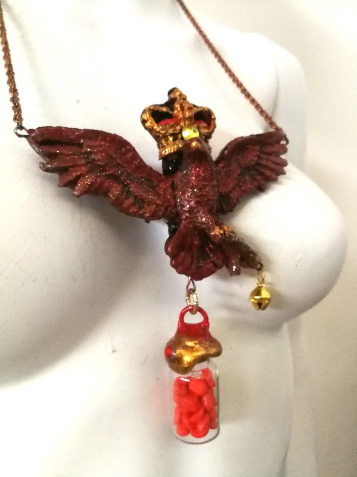 magic talisman golden eagle necklace pendant amulet powerful symbol royal crown