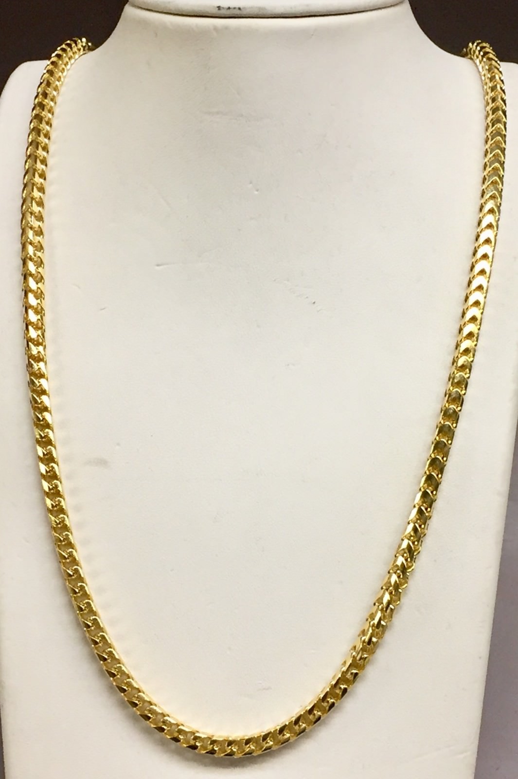 14k Yellow Gold 18″ Mens Solid Franco Link 4.7mm 63 Grams Pendant Chain Necklace