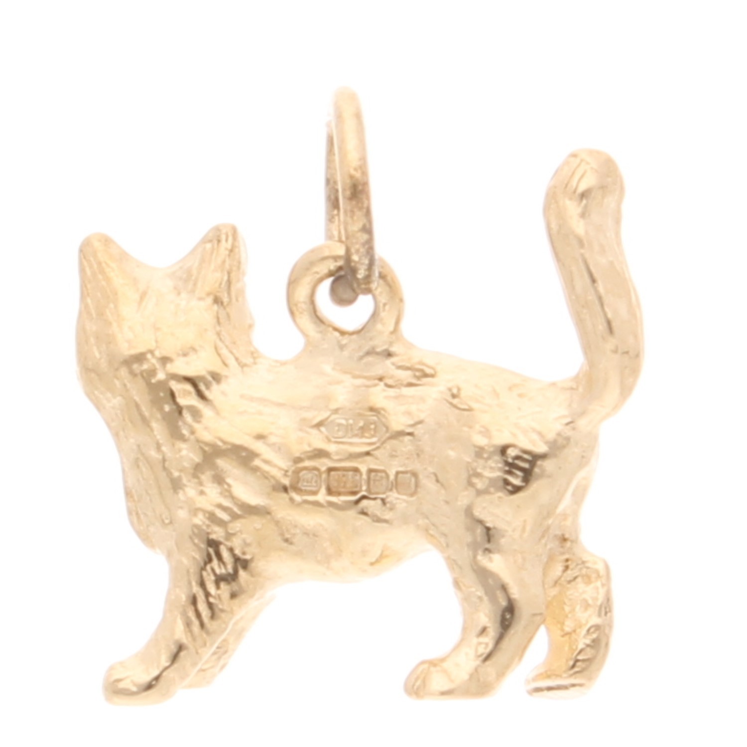 9Carat Yellow Gold Cat Charm (12.5×11.5mm)
