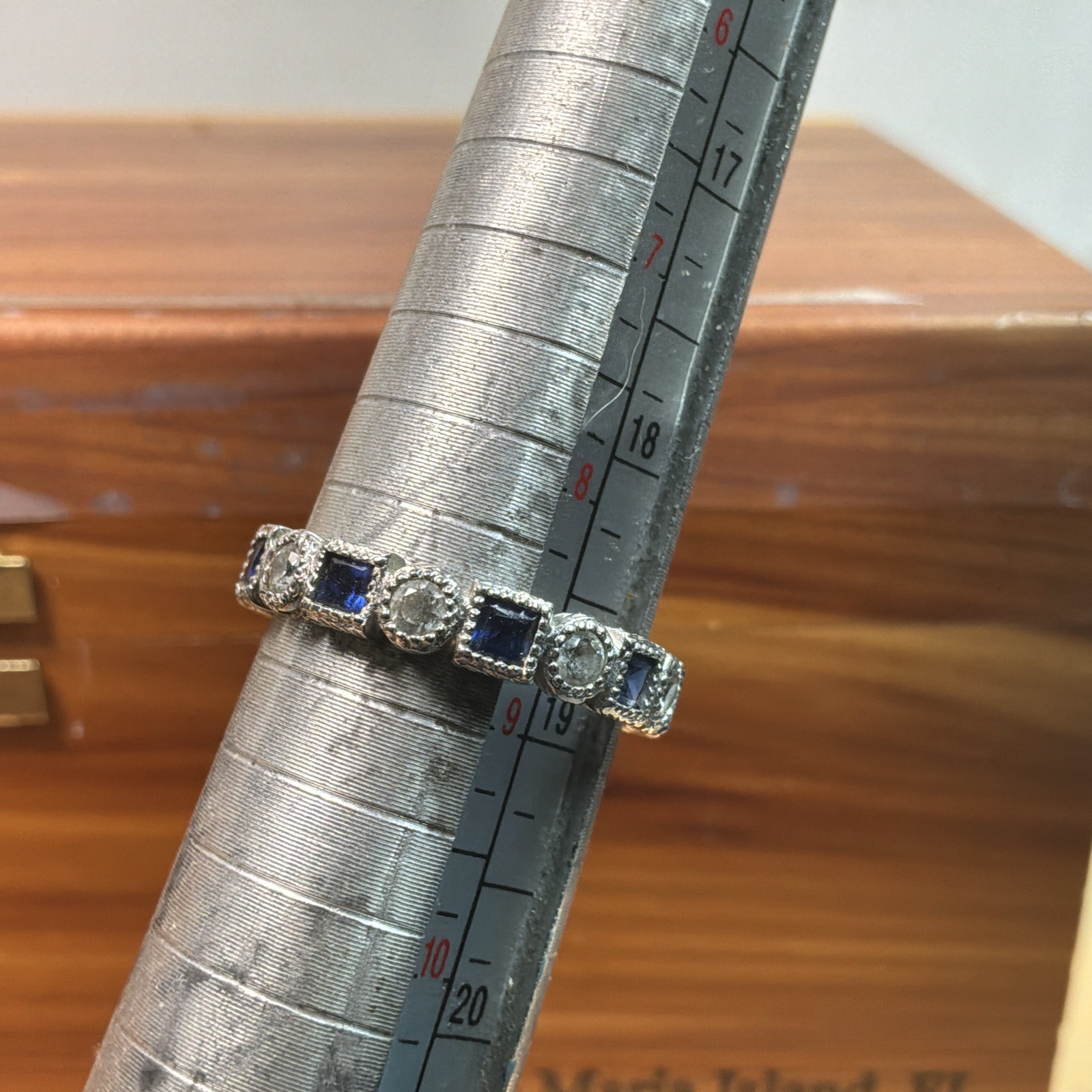 Sterling Silver Baguette Sapphire Tested Wedding Lab Created Ring Size 9