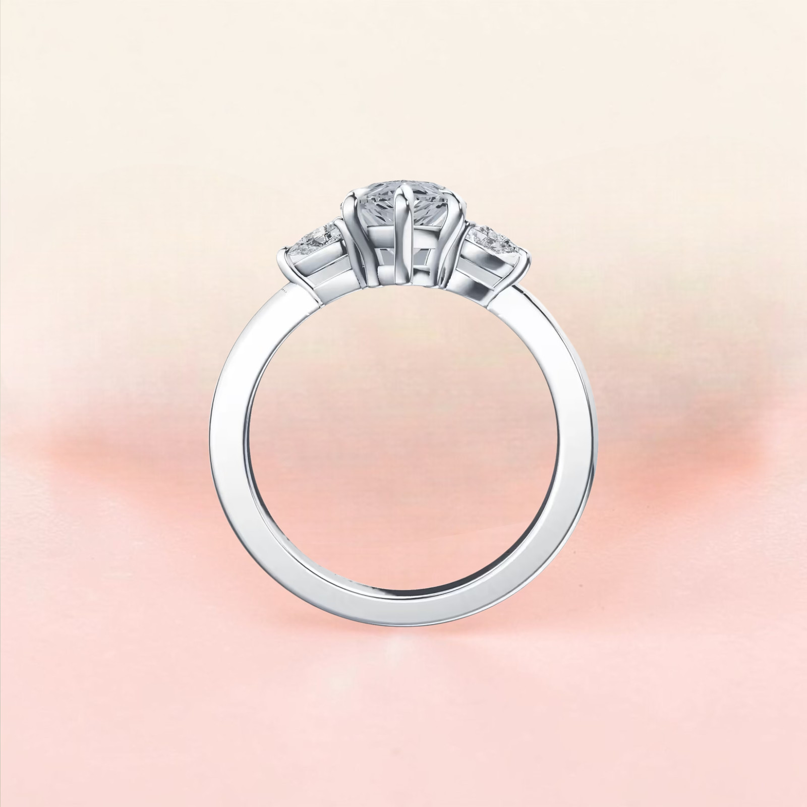 3.60 Ct Pear Cut IGI Lab Created Diamond Ring Fancy Intense Blue 950 Platinum