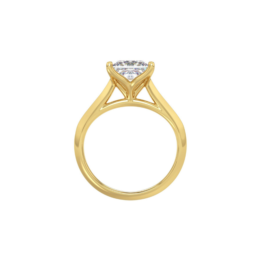 Lab Grown Diamond Engagement Ring 14K Yellow Gold, IGI Certified, 1-4 Carat D-F