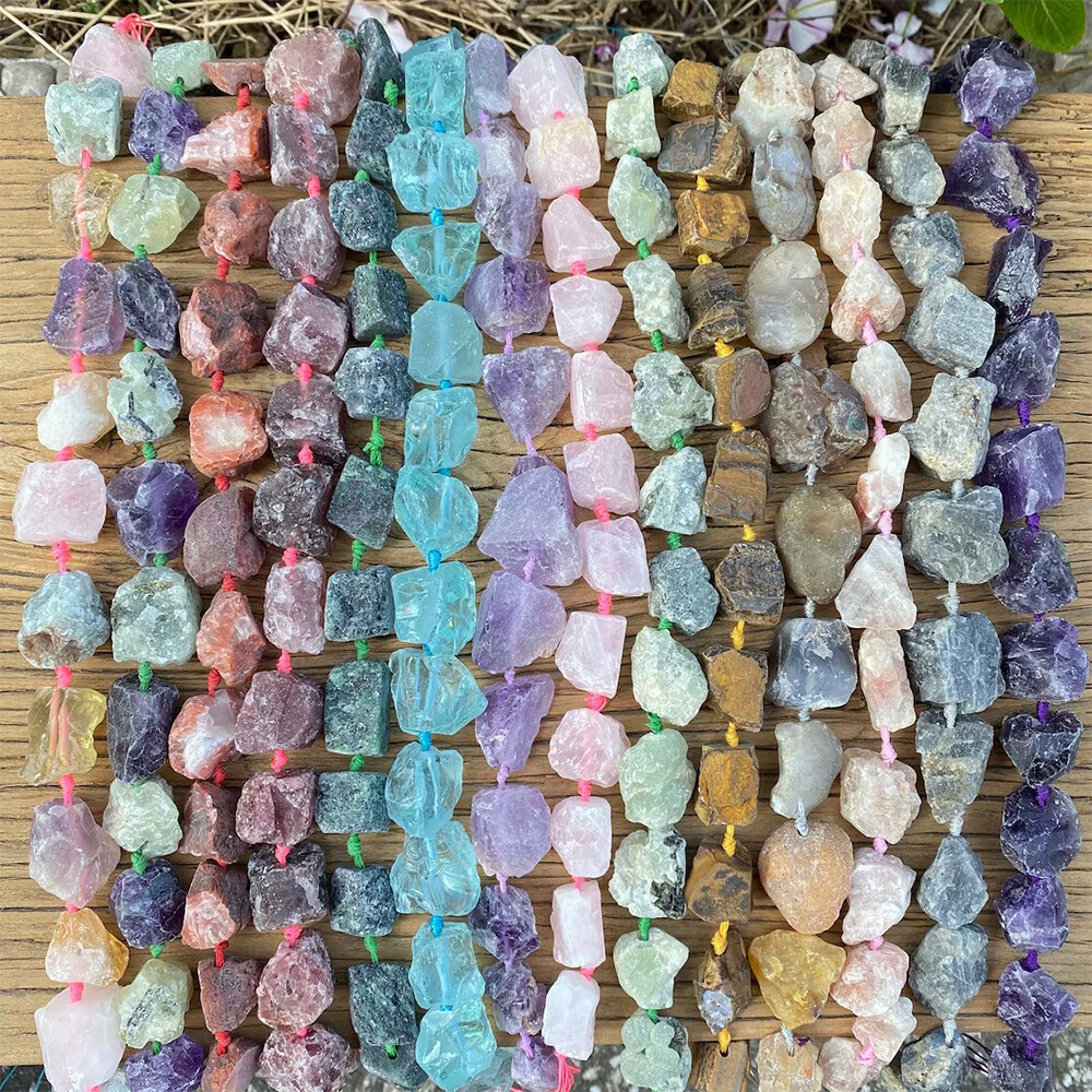 15-30mm Natural Rough Raw Stone Loose Beads Crystal Nugget Mineral Gemstone DIY