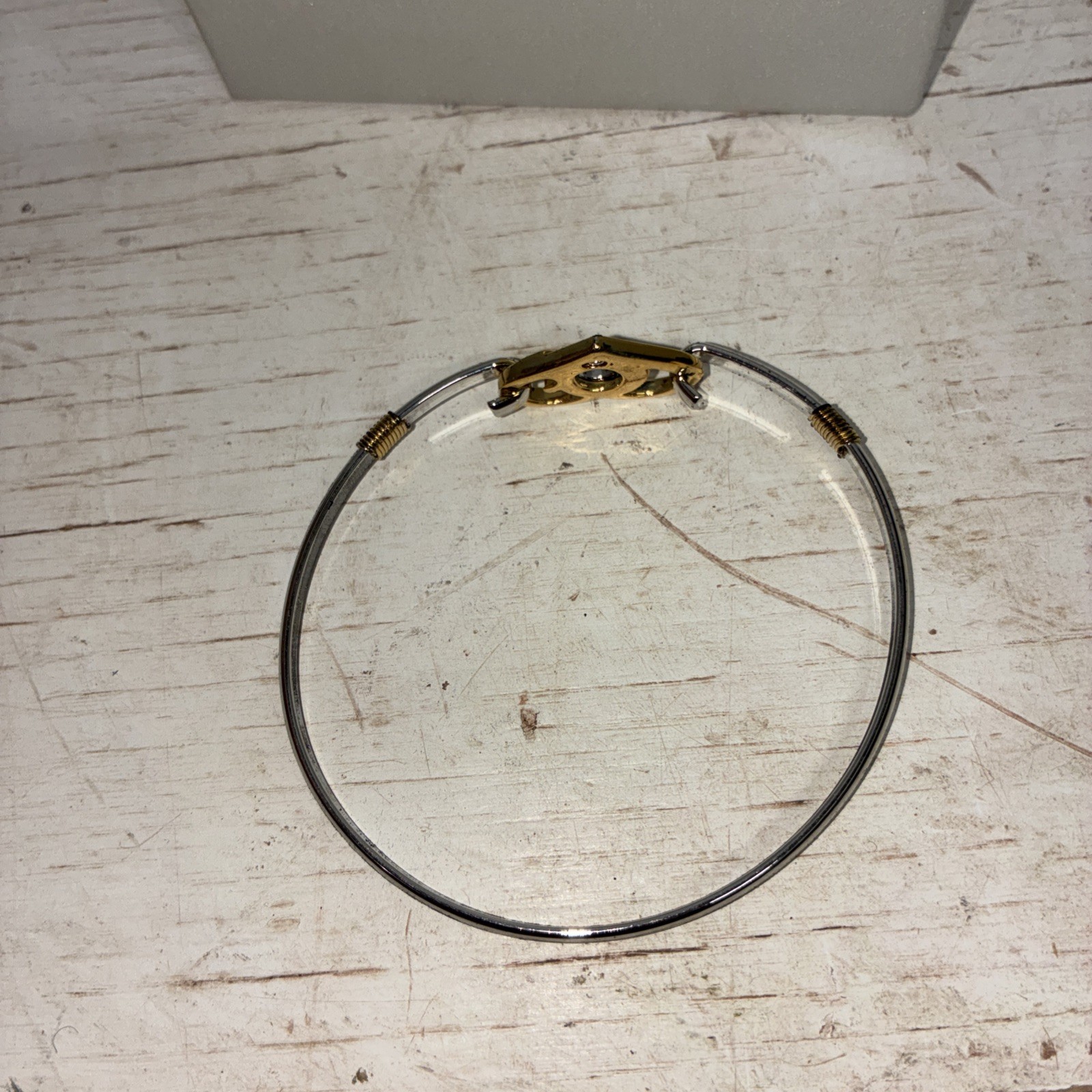 God’s Heart silver gold bangle bracelet heart motif religious no stone