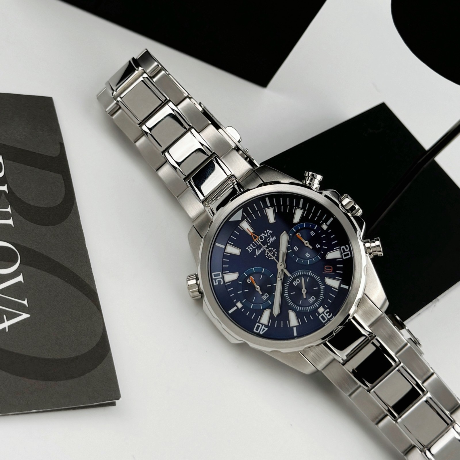 Bulova 96B256 Men’s Marine Star Chronograph Blue dial stainless Men’s Watch