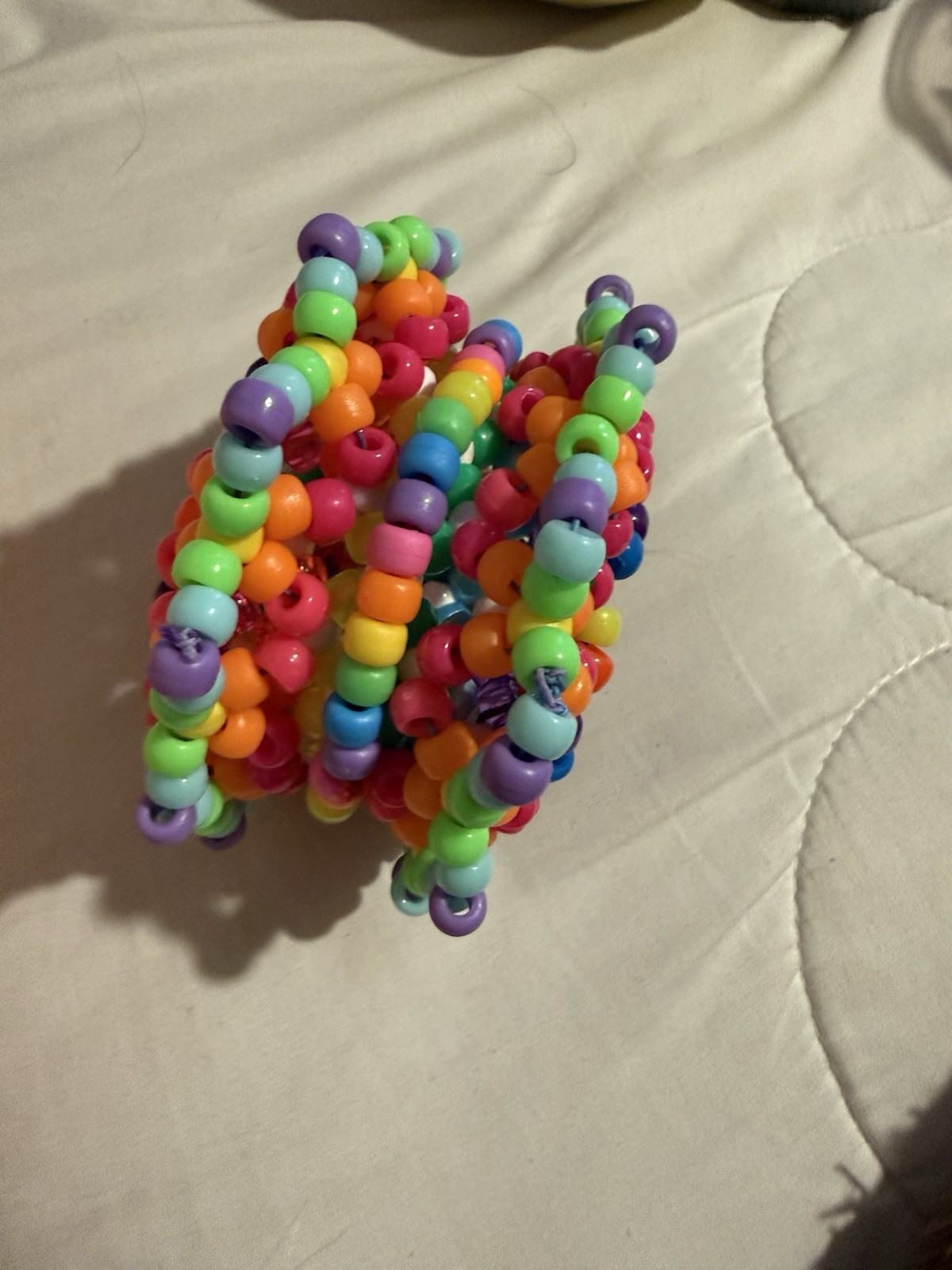 Multicolor Kandi Round Beaded Stretch Bracelet Slip-On No Clasp