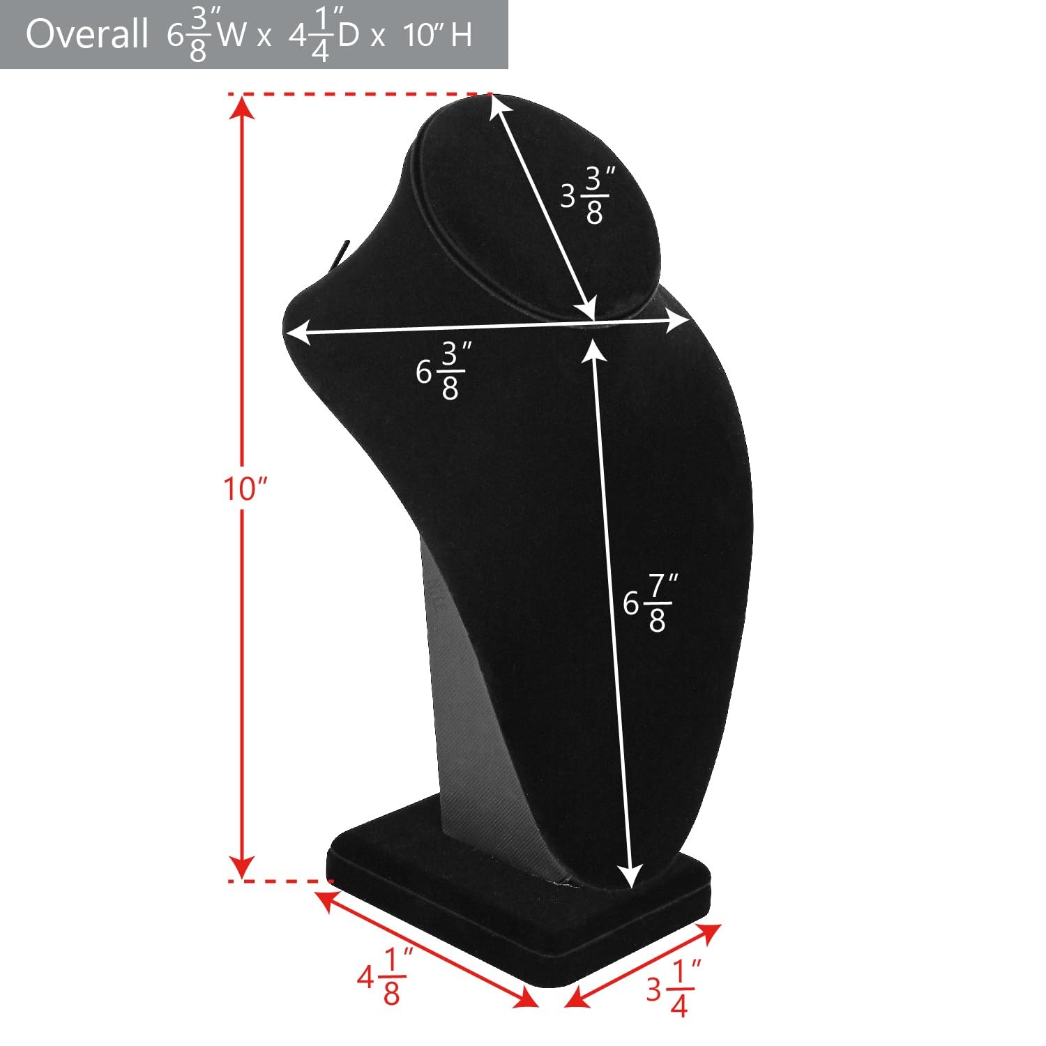 MOOCA 2 Pcs Deluxe Medium 6 3/8 W x 4 1/4 D x 10 H, 2) Black Velvet, 2 pieces