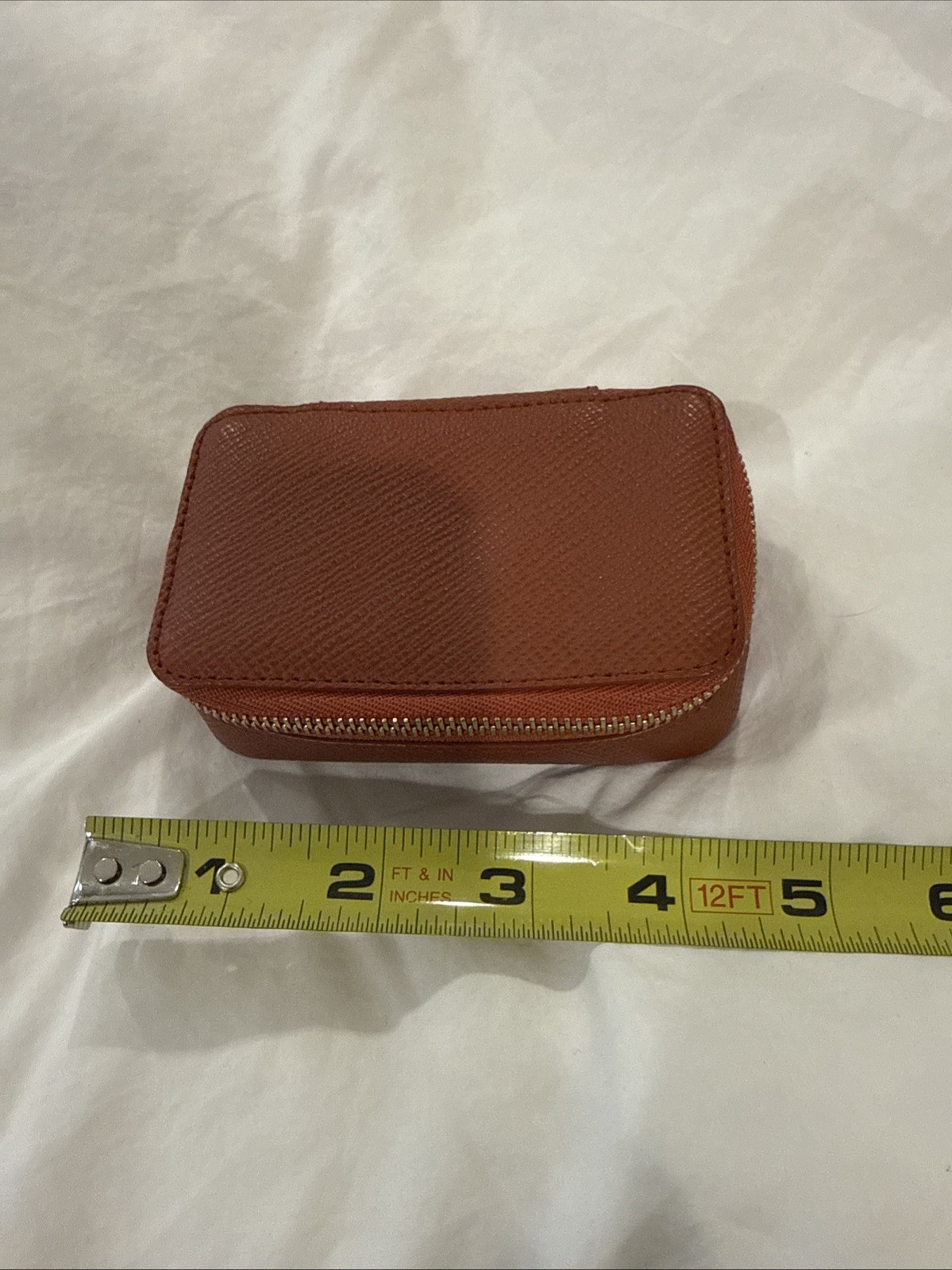 Smythson Travel Jewelry Box Leather Cognac