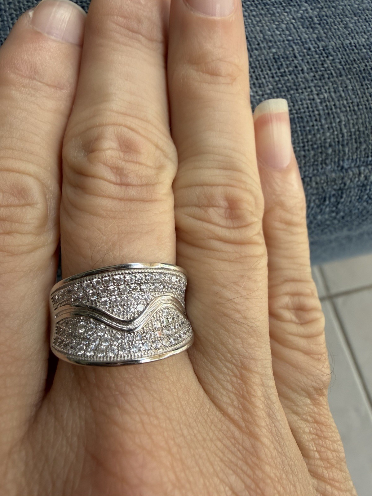 White Sapphire, Stunning, Right Hand Ring