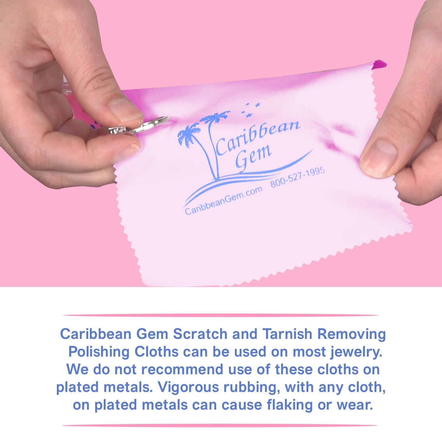 Caribbean Gem Jewelry Cleaner 4 pack Polishing Cloths For All Type Of Jewelry