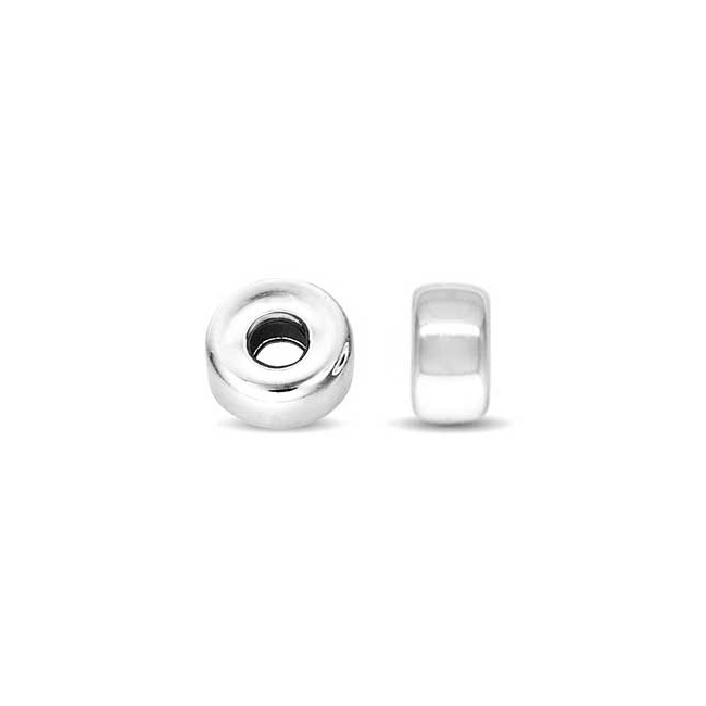 50 Pcs Plain Roundel Bead 925 Sterling Silver