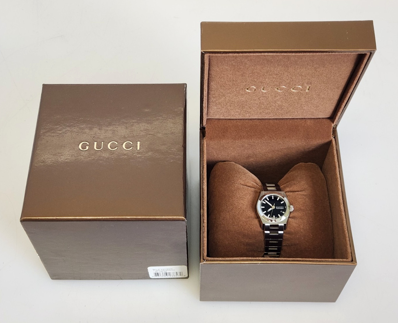 Gucci 115 Pantheon Stainless Steel 28mm Ladies Watch YA115502 Nice Needs Battery