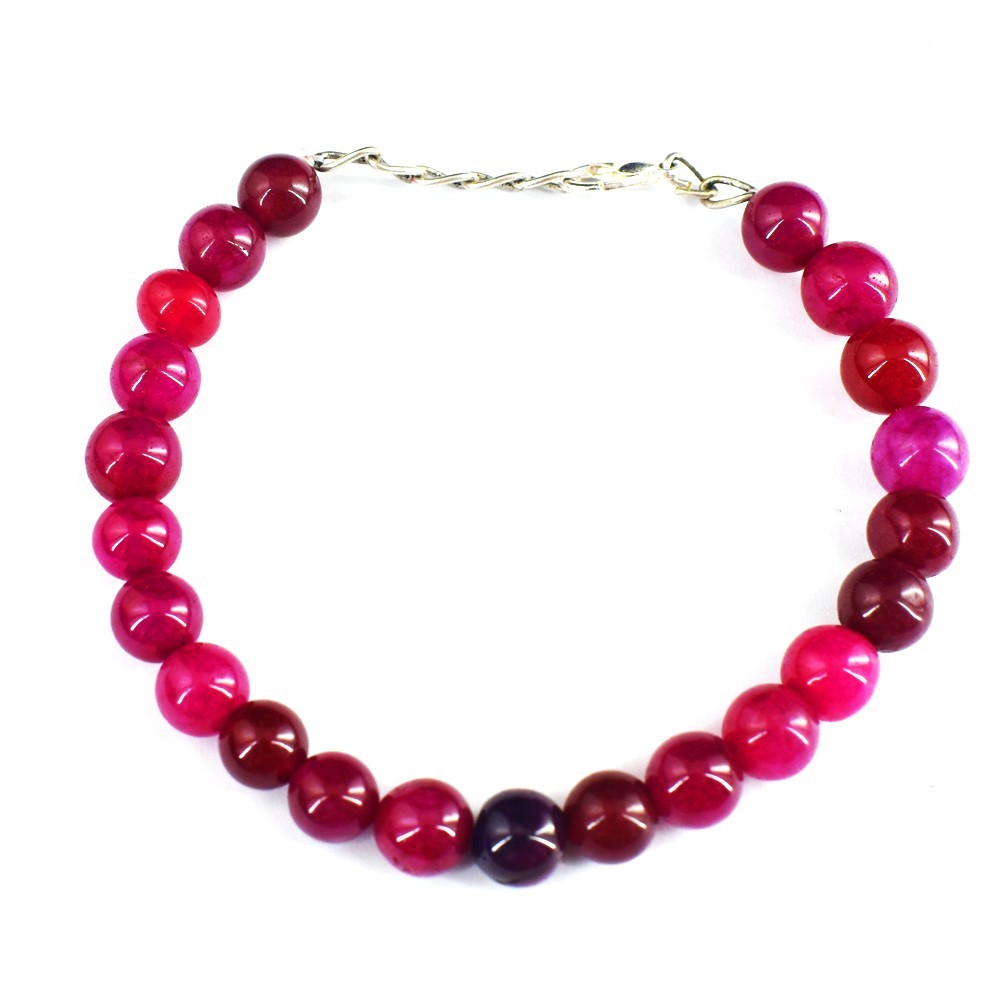 100.00 Cts Single Strand Pink Ruby Beaded Excellent Bracelet VK 50 E752