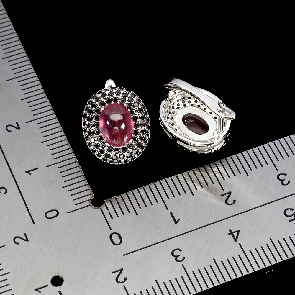 925 Sterling Silver Earrings Oval Ruby 7x5mm Spinel Natural Gemstone Jewelry