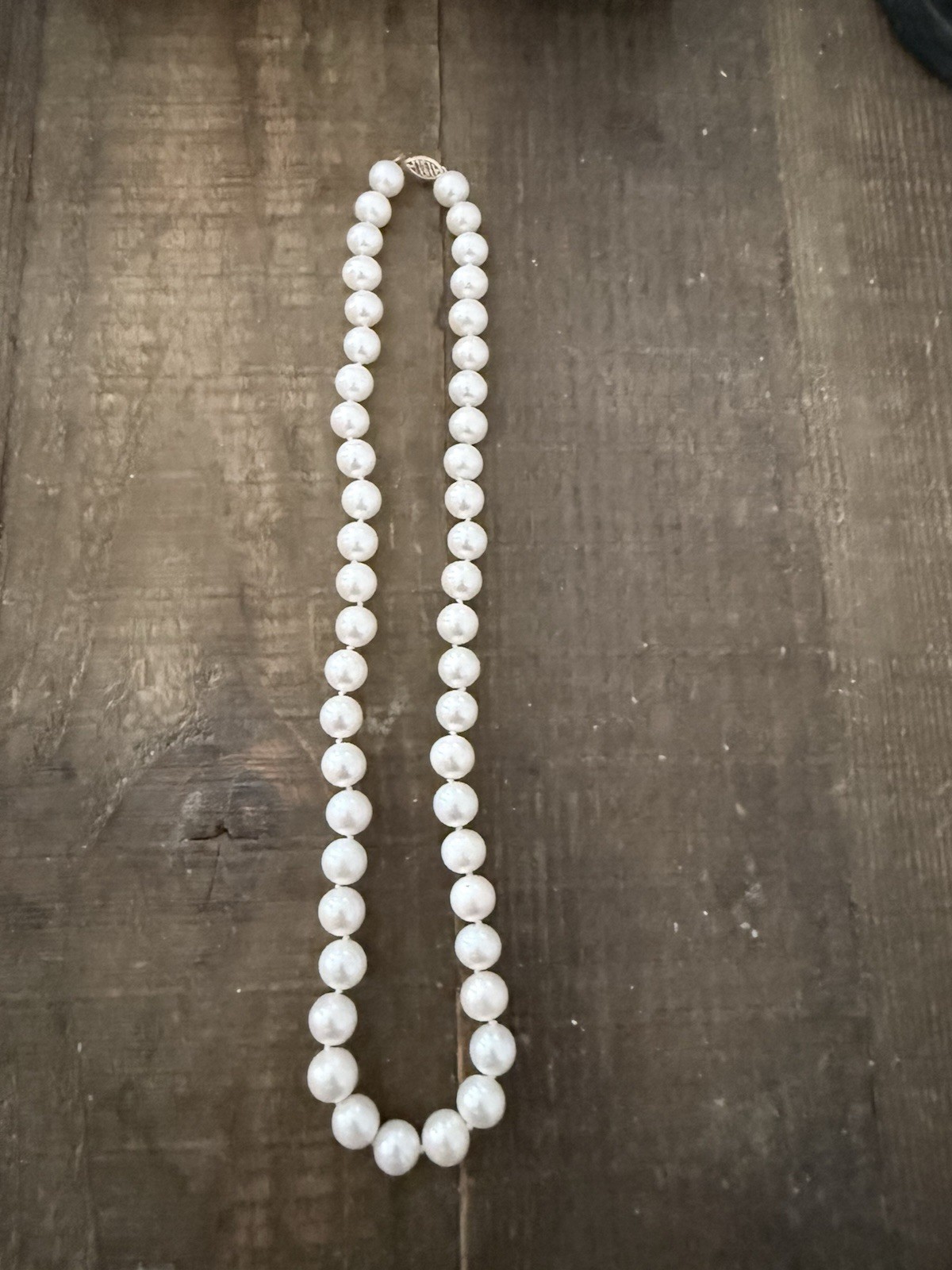 20 inch cultured pearl strand necklace 9.5-10.20mm round 14k gold clasp Fresh