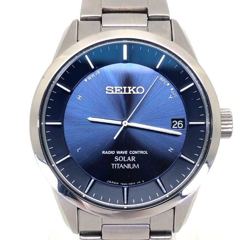 item SEIKO Spirit 7B24 0BB0 Solar quartz titanium silver dark blue