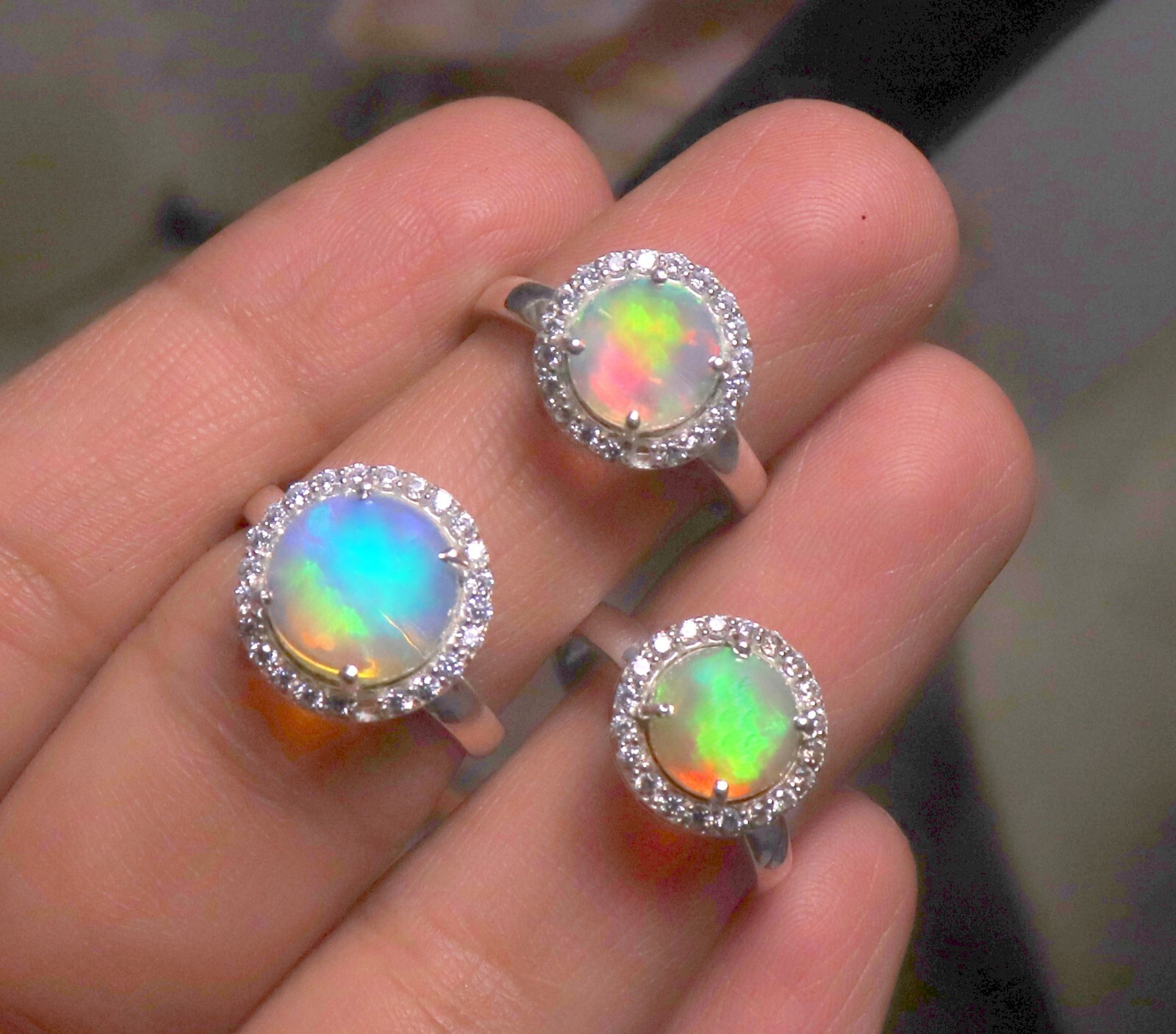fire opal ring with 925 silver opal gemstone ring unisex rings Natural Ethiopian