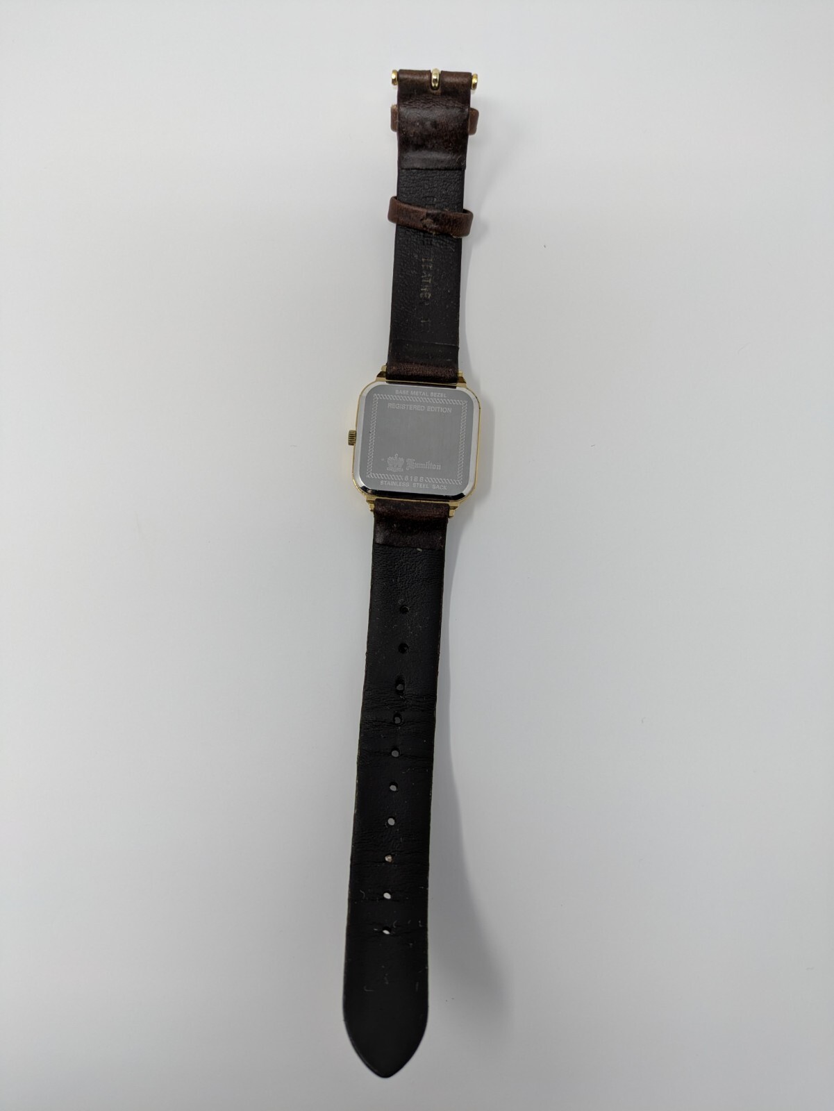 Vintage 28mm Hamilton 6188 Square Stepped Bezel Men’s Quartz Wristwatch