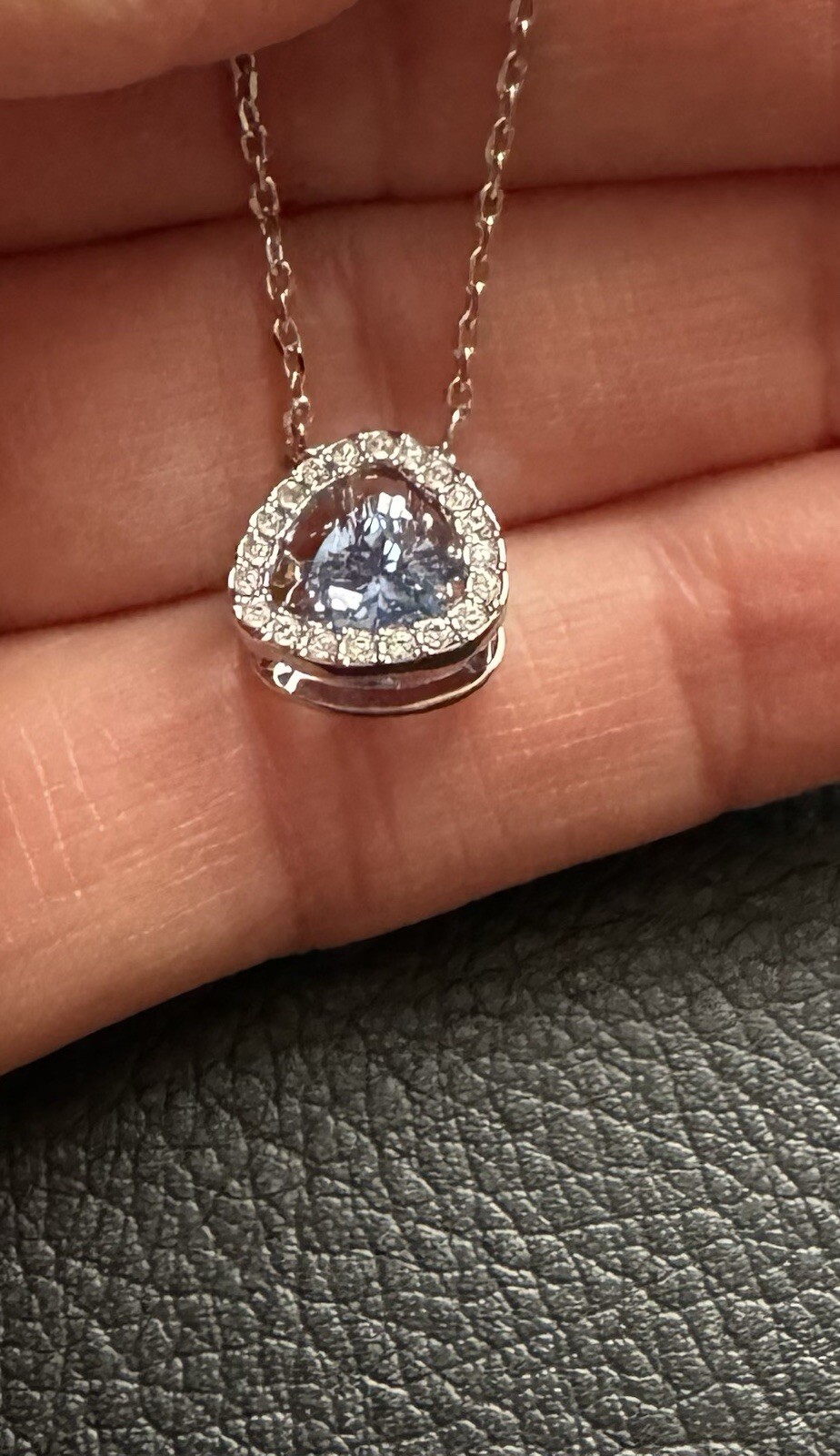 Genuine Swarovski Una Pendant Necklace, Trilliant cut, Dancing Crysta, Blue, NEW