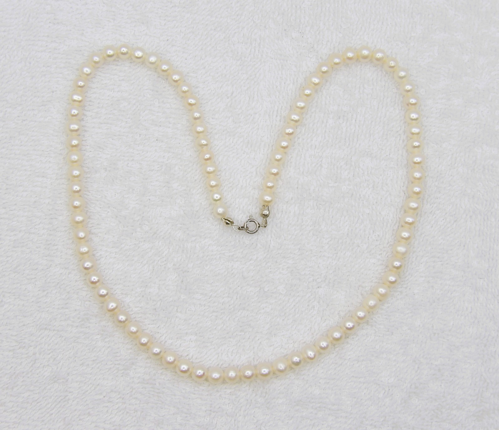 18.5″ Long Quality White Potato Genuine Freshwater Pearl Necklace Jewelry NK905