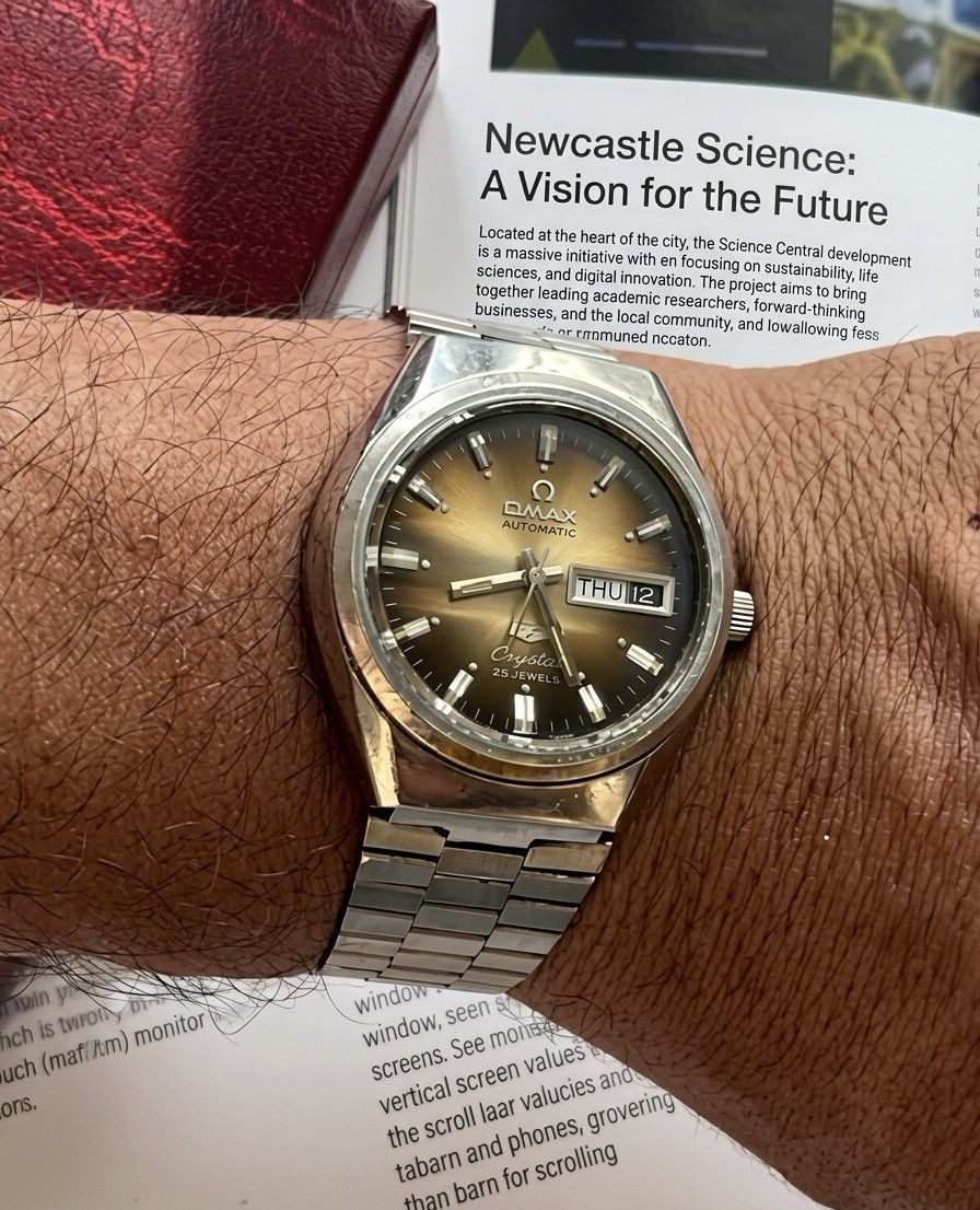 Omax Automatic Day/Date 25 Jewels Brown Dial