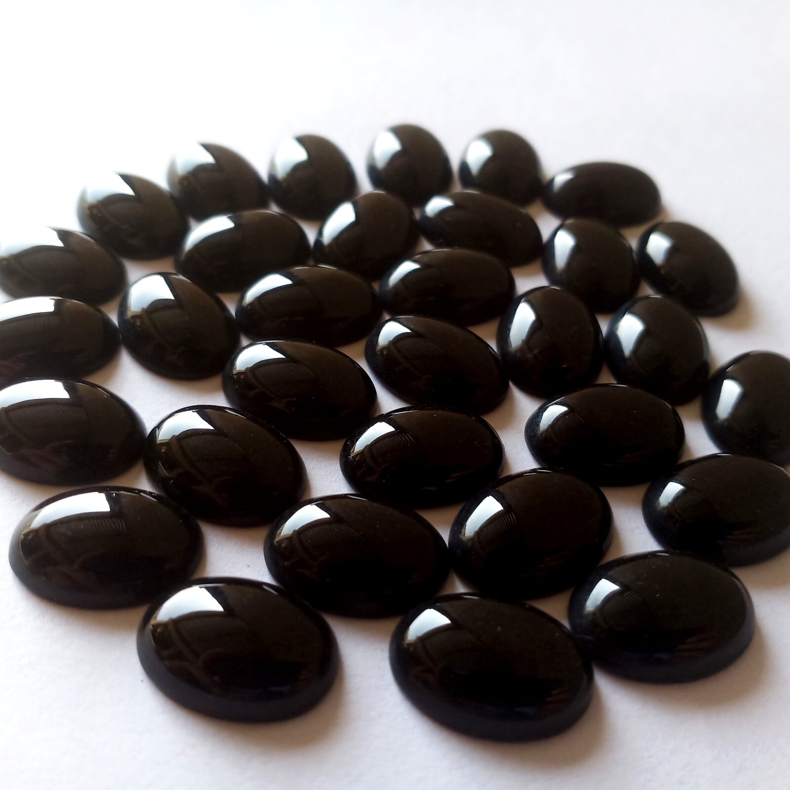 Amazing Black Onyx Oval Cabochon Calibrated Size 3x5mm To 8x10mm Onyx Gemstone