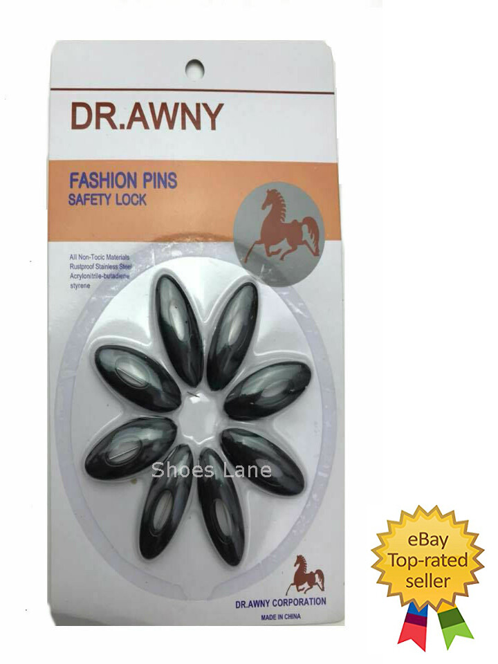 Hijab Safety Pins Brooch 8pc New Ladies High Quality Snag Free Black Scarf Pin