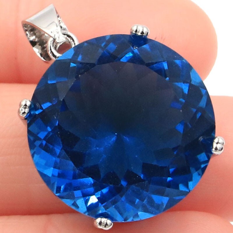 Buy 3 Get 1 Free Big Gemstone Alexandrite Topaz Peridot Tanzanite Silver Pendant