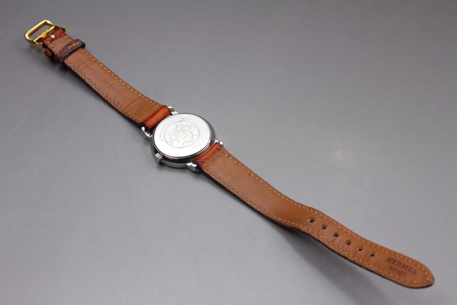 [NEAR MINT] Vintage HERMES Serie Sellier Gold 24mm Swiss Qz Womens Watch JAPAN