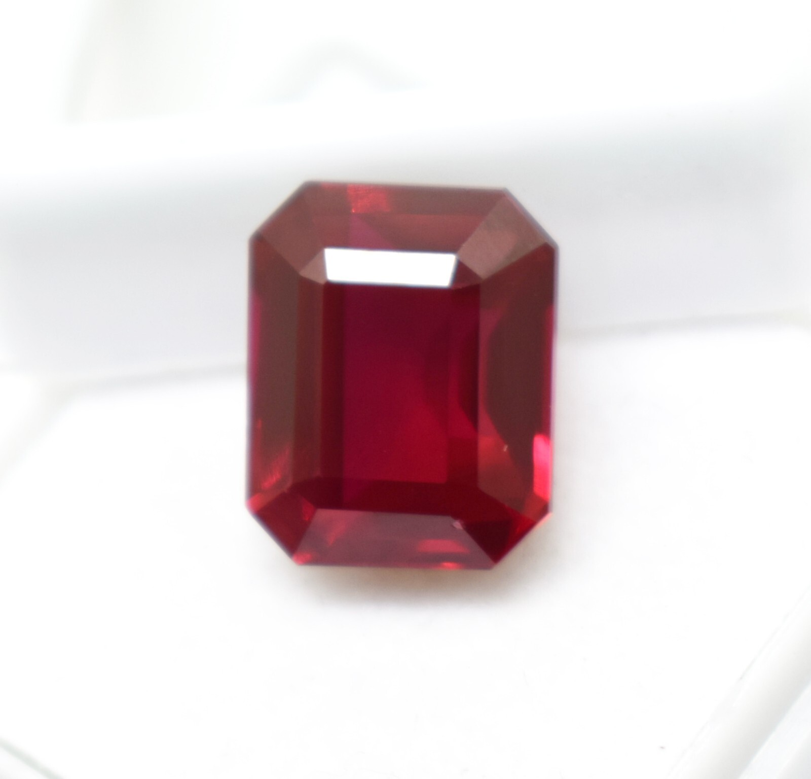 Emerald Cut Certified Myanmar’s 10 Ct Red Ruby Natural Beautiful Loose Gemstone