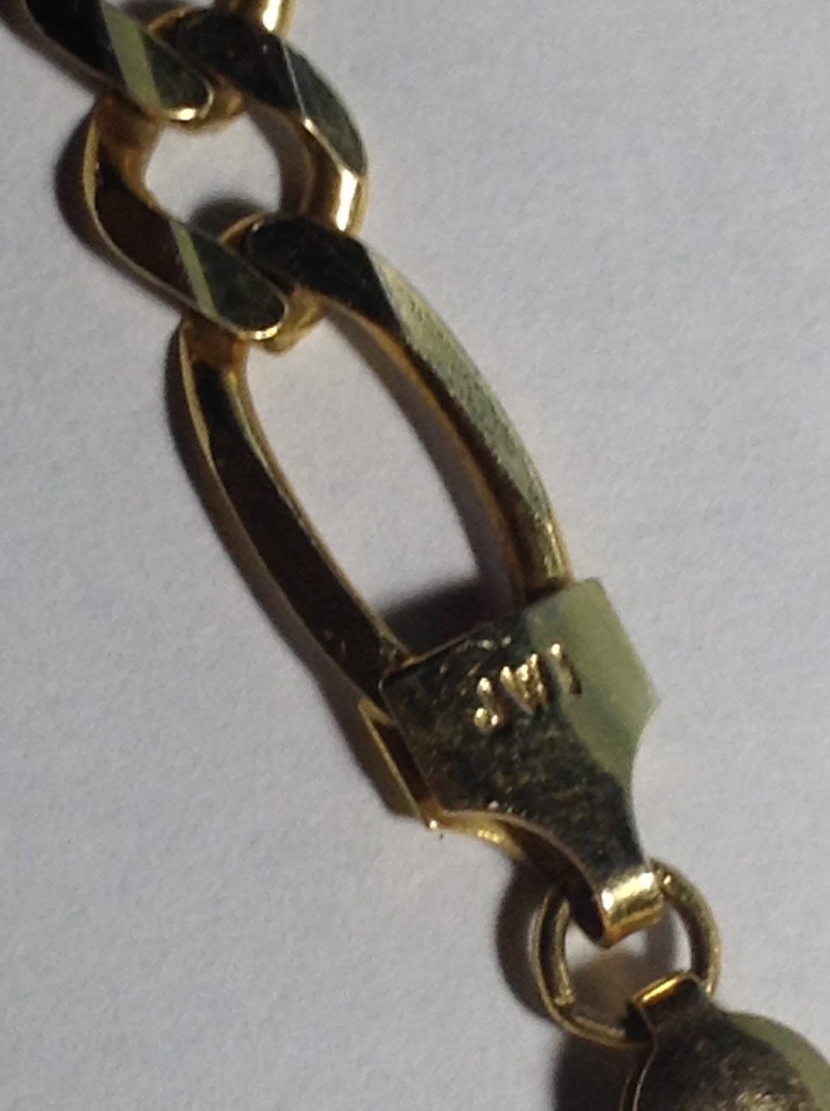 JWI SOLID 10K GOLD CHAIN NECKLACE FIGARO 22 1/2 INCH 24.98 GRAMS