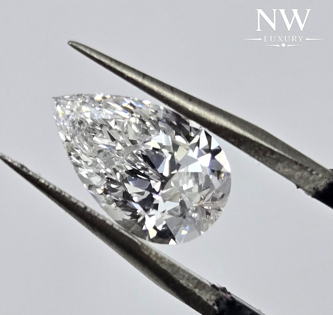 IGI 1.29CT Brilliant Pear VS1 D Lab Diamond, USA IGI Certified, NEW