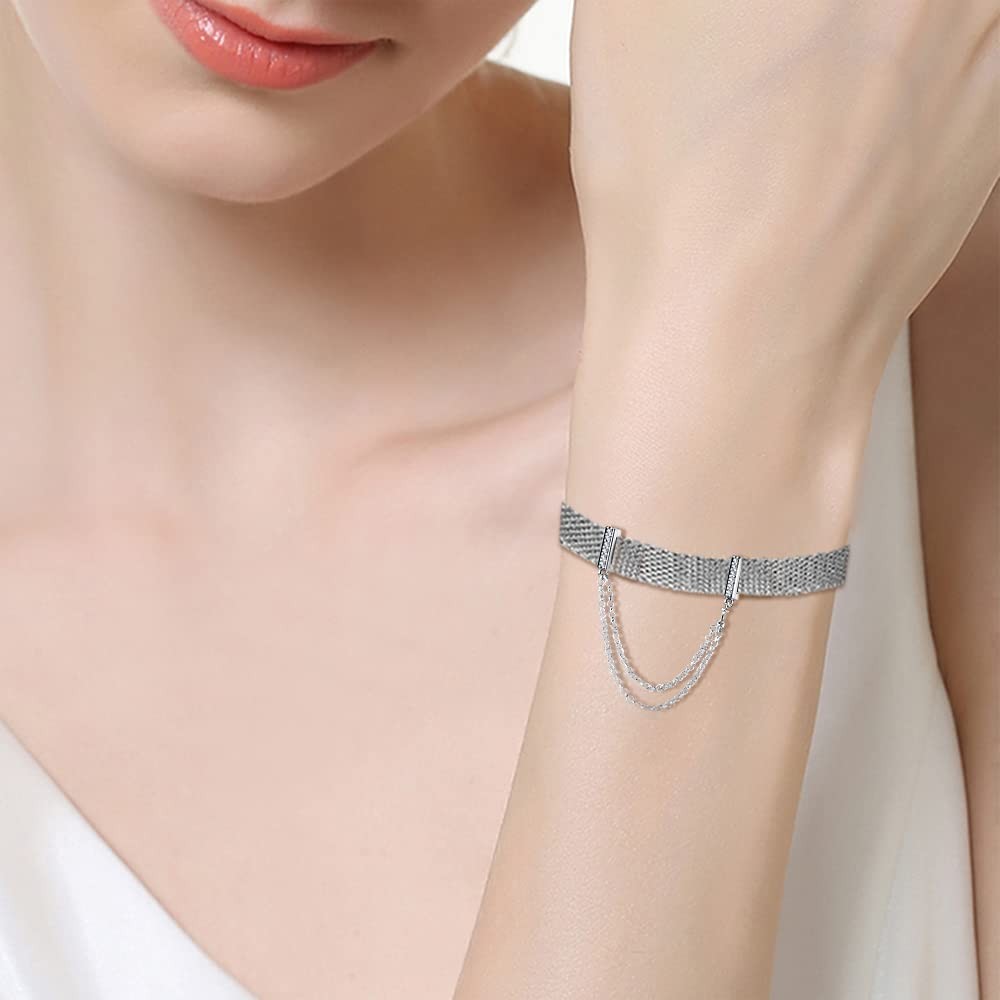 KUNSIR 925 Sterling Silver Clip-On Charm for Reflexions Mesh Bracelet Charm B…