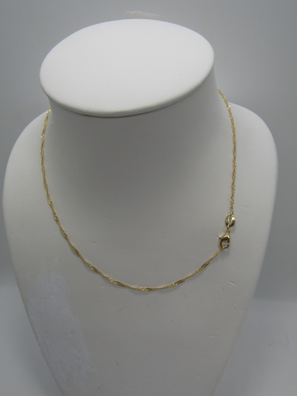 14K GOLD PLATED SINGAPORE 030 LINK CHAIN 16” WITH LOBSTER CLASP LJ33