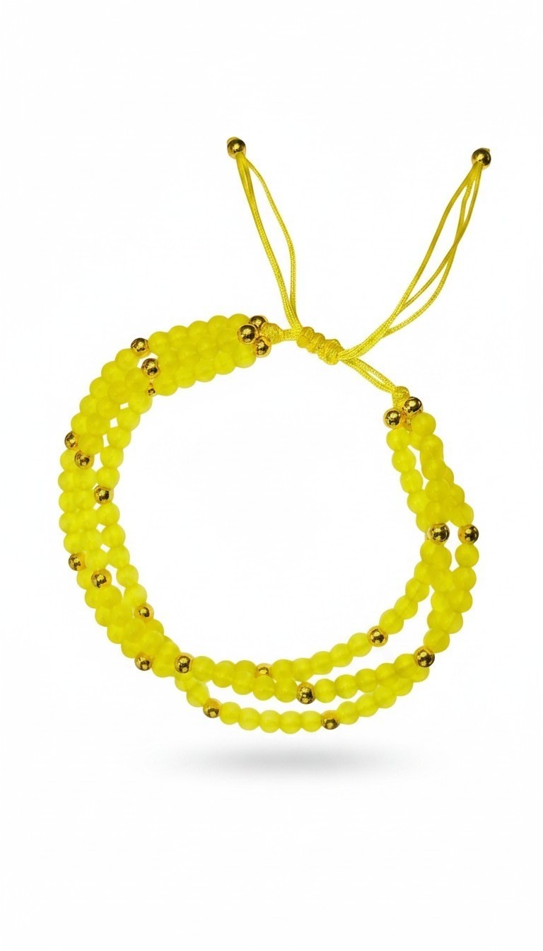 Beaded Bohemian Style Three Layer Stackable Bracelet- Handcrafted Adjustable Bra