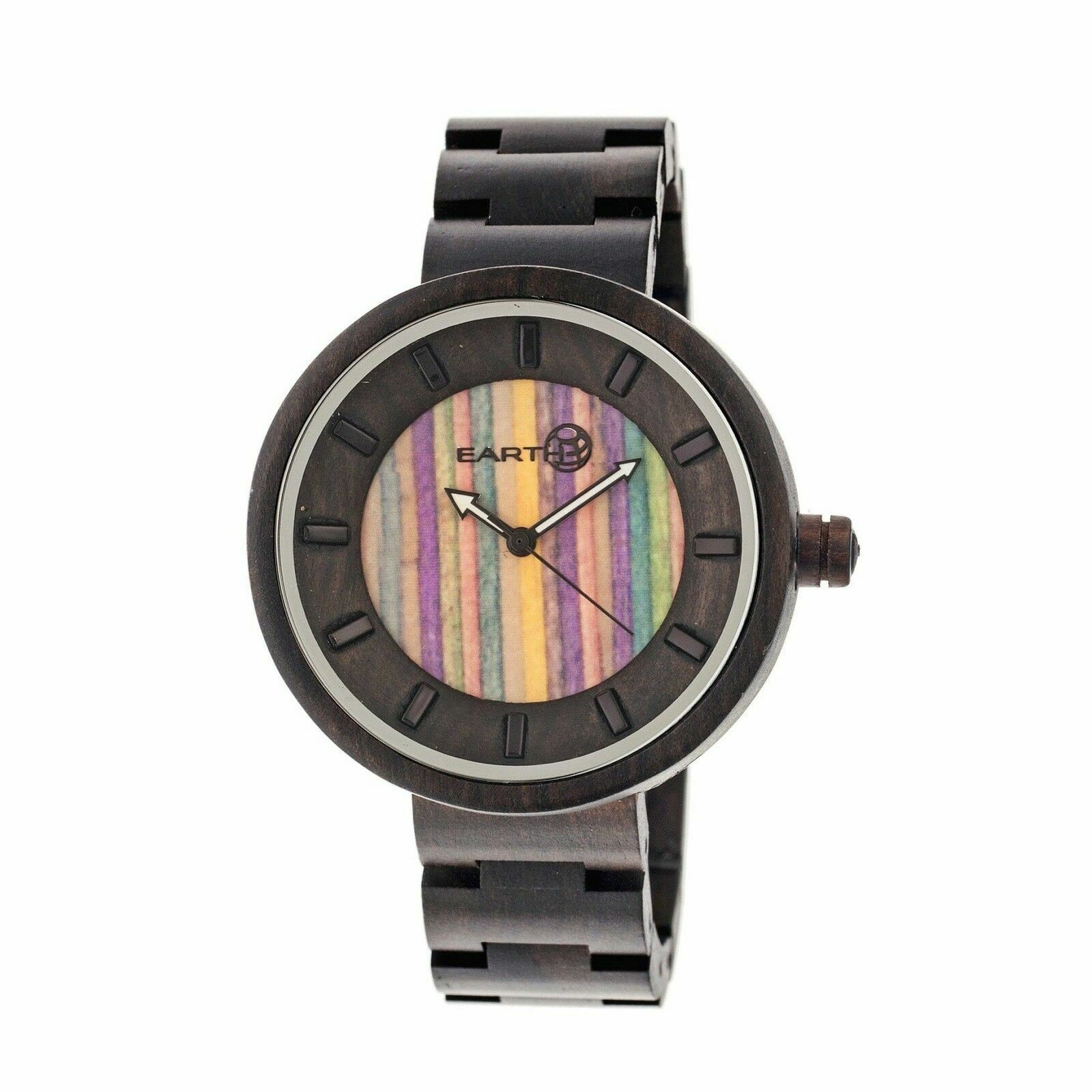 NEW Earth EW2506 Unisex Eco-Friendly Multi-Color Dial Dark Brown Wood Root Watch