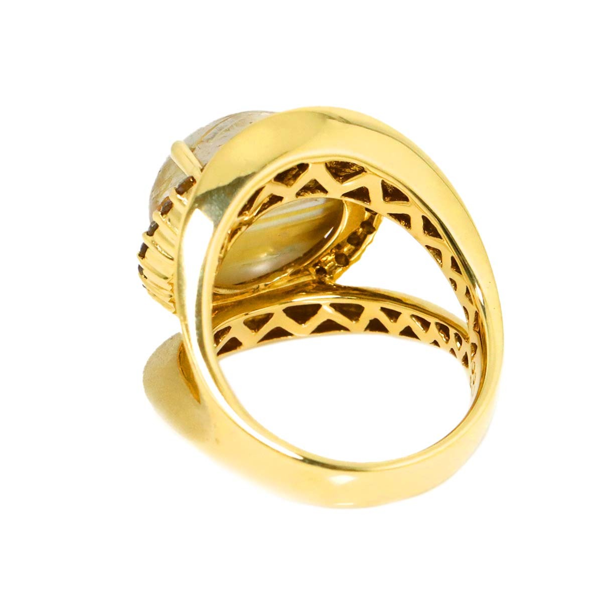 Rutile Quartz 10.00ct Diamond 0.55ct Ring 18K YG Yellow Gold 750 6(US) 90329823