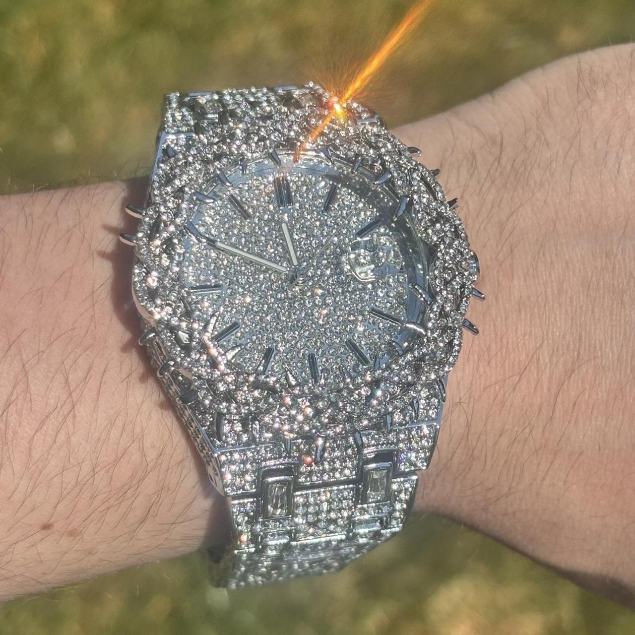 Iced Out Thorn Watch CZ Diamond Luxury Quartz Movement Watch