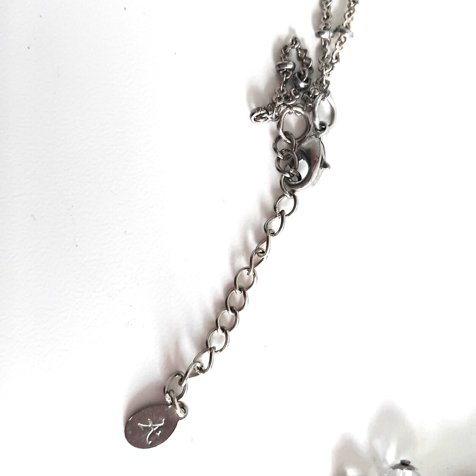 ACCESSORIZE long silver tone butterfly charm beaded pendant necklace & ring set