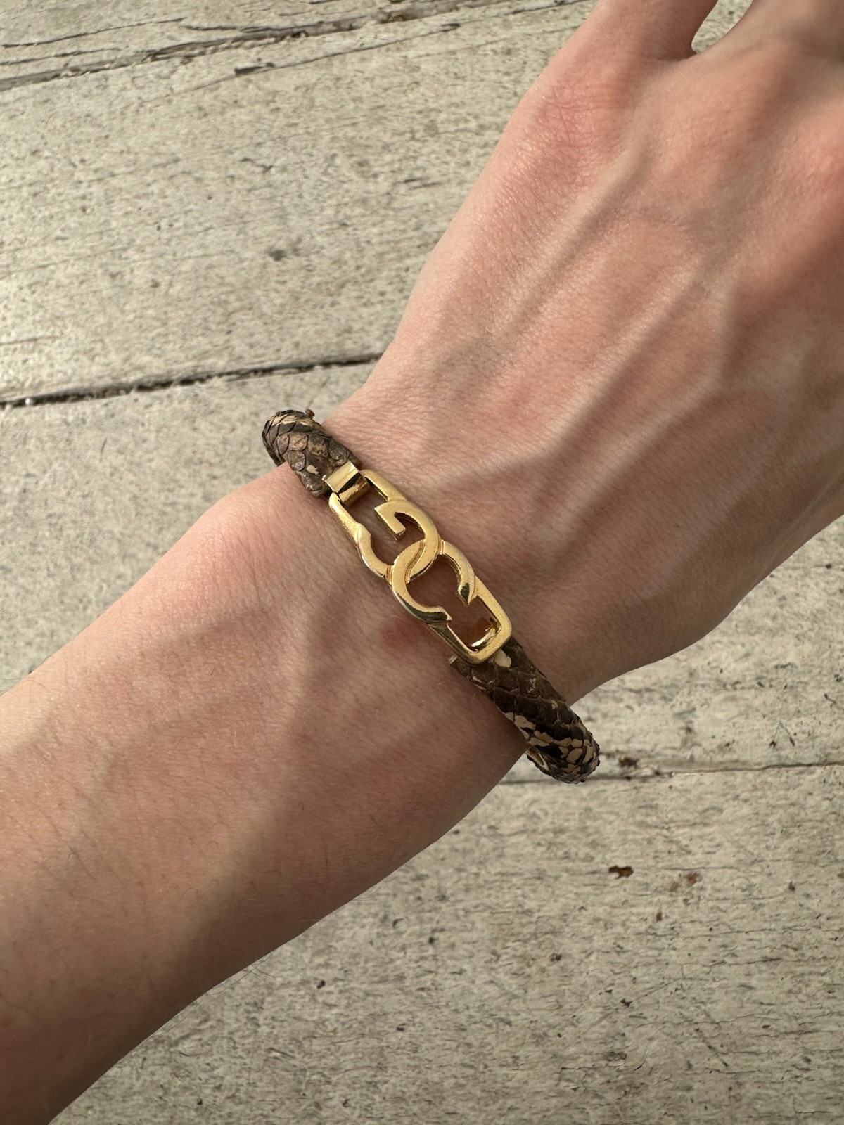 Vintage Snake Skin Italian Made Unique Bracelet