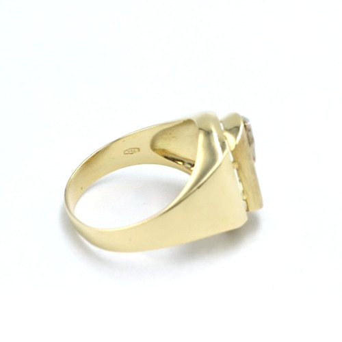 Vintage Men’s Ring Natural Diamond 0.27 Ct VVS2-G In 18K Solid Gold