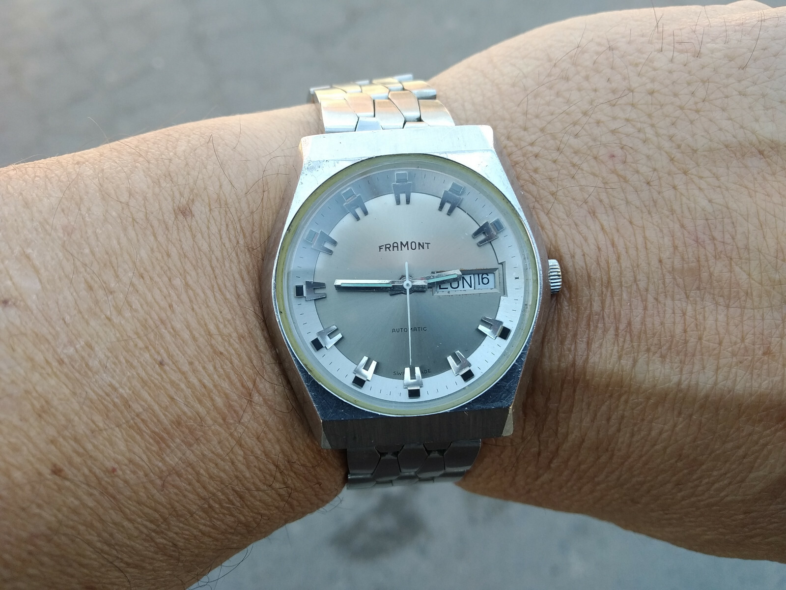 FRAMONT AUTOMATIC ETA 2789 BEAUTIFUL MOVEMENT SERVICED WORKING OK RARE UNUSED