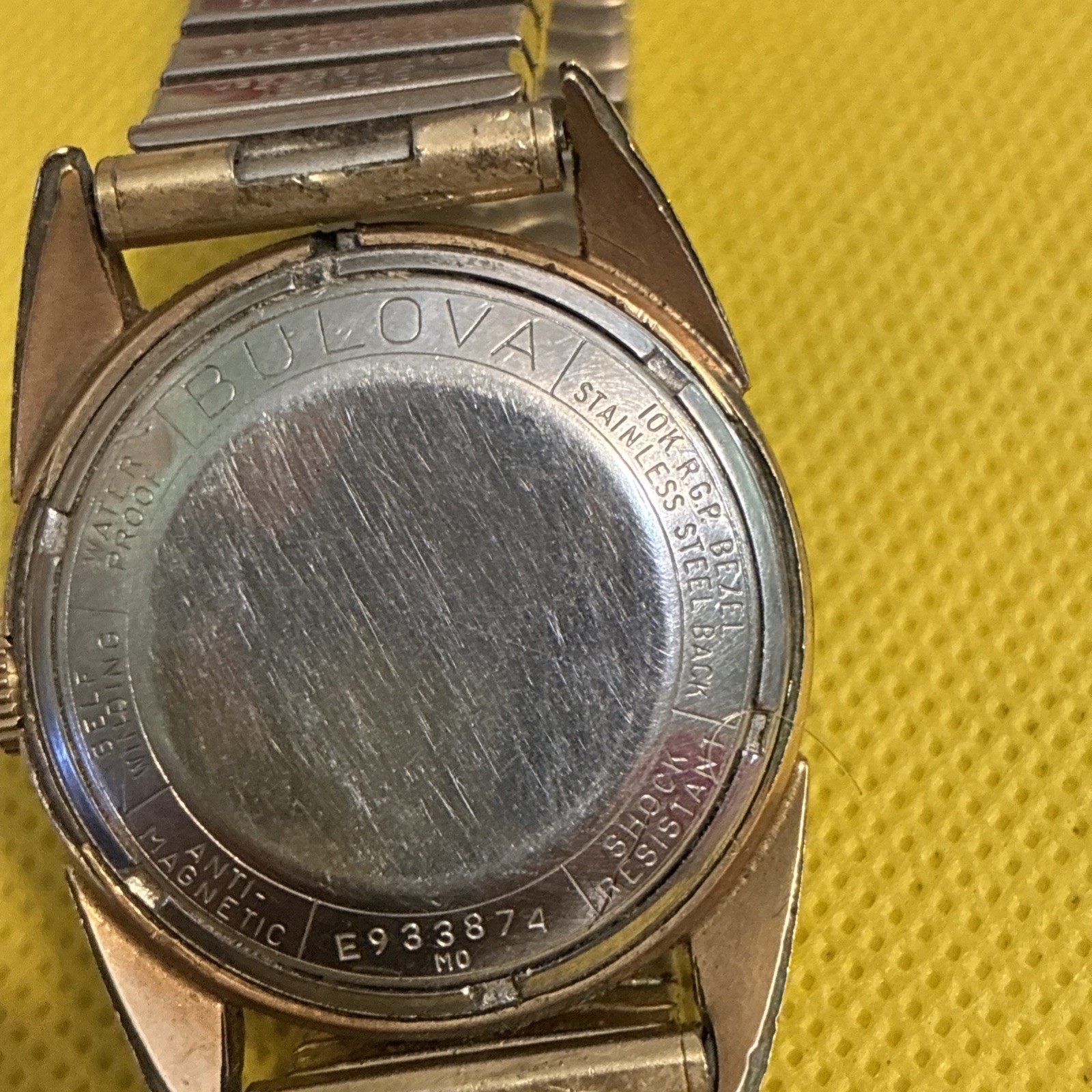 Vintage Bulova E933874 23 Jewels Self-winding Men’s Watch Sunburst 10K RGP